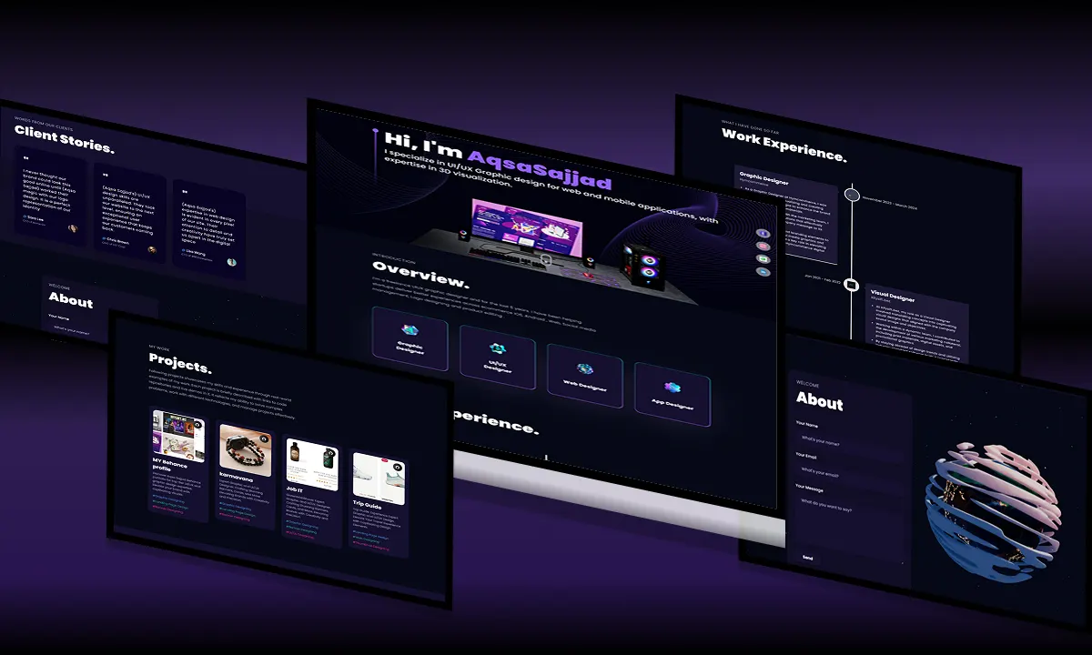 Project screen for Portfolio Website